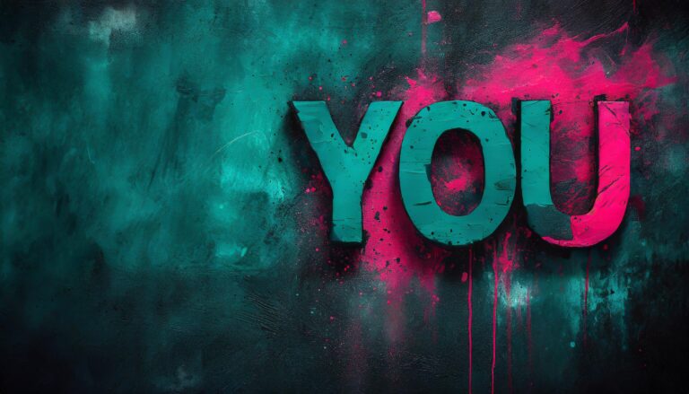 The word 'you' graffiti'd on a wall